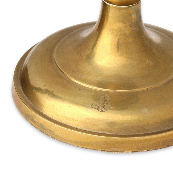 Vintage Brass Candle Holder Set Two Piece Large Taper Candlestick AMC New York - Picture 7 of 9